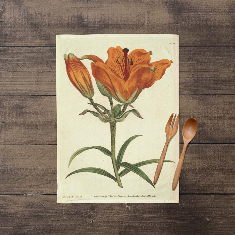 Orange Lily - Botanical Tea Towel