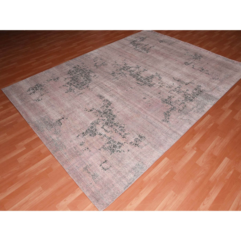 Tapis zoroastrien en soie noué à la main 8 pi 9 po x 12 pi 2 po rose 6F7DA88A50B74F67AC1E1A404DBE711F