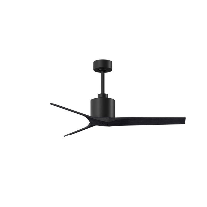 Ventilateur de plafond standard à 3 pales Ertugrul, Noir mat, 60", Noir mat