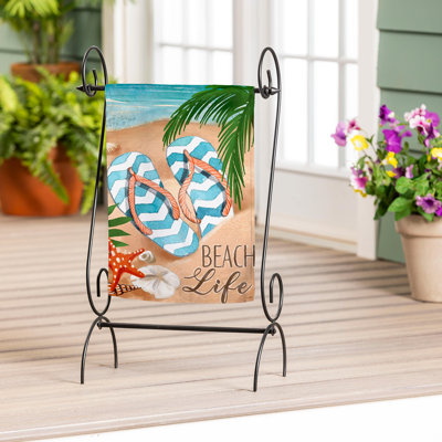 Flip Flop Life Suede Garden Flag