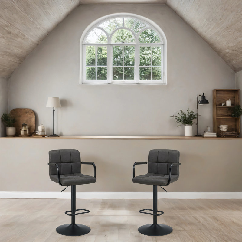 Tabouret de bar Amjed, Gris foncé