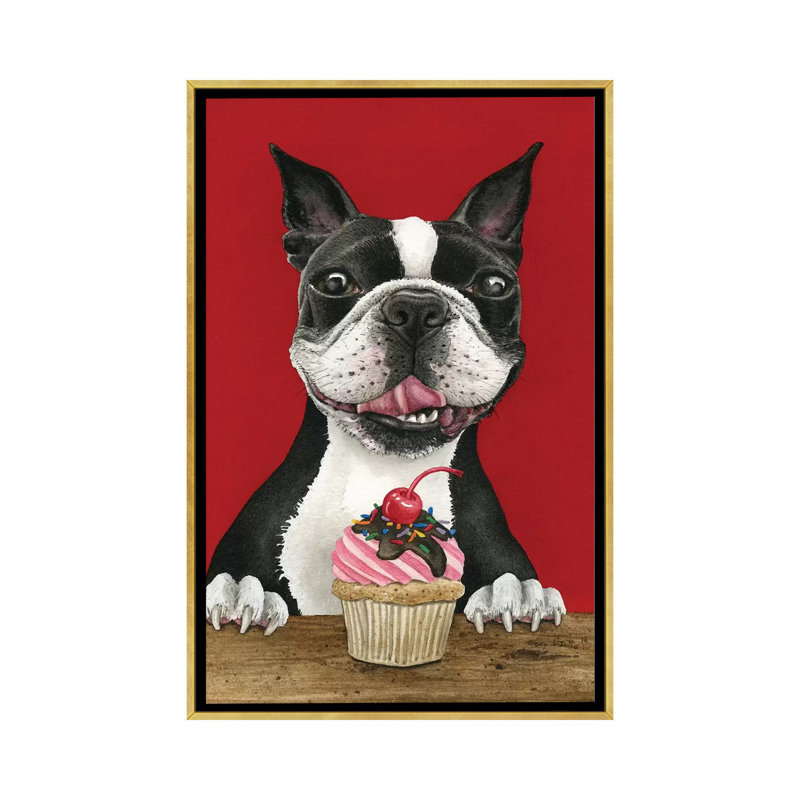 «Boston Cupcake» par Tracy Lizotte - impression, Aucun mat, Toile encadrée d'or, H 26 po x l 18 po x 1,5 po
