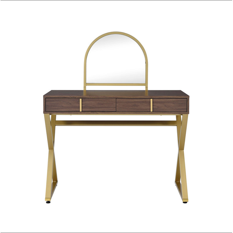 Bureau de coiffeuse avec miroir et plateau à bijoux Coleen