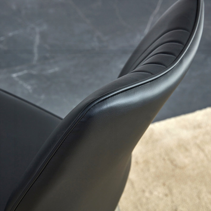 4 pcs PU Material Dining Chair with Soft Cushions