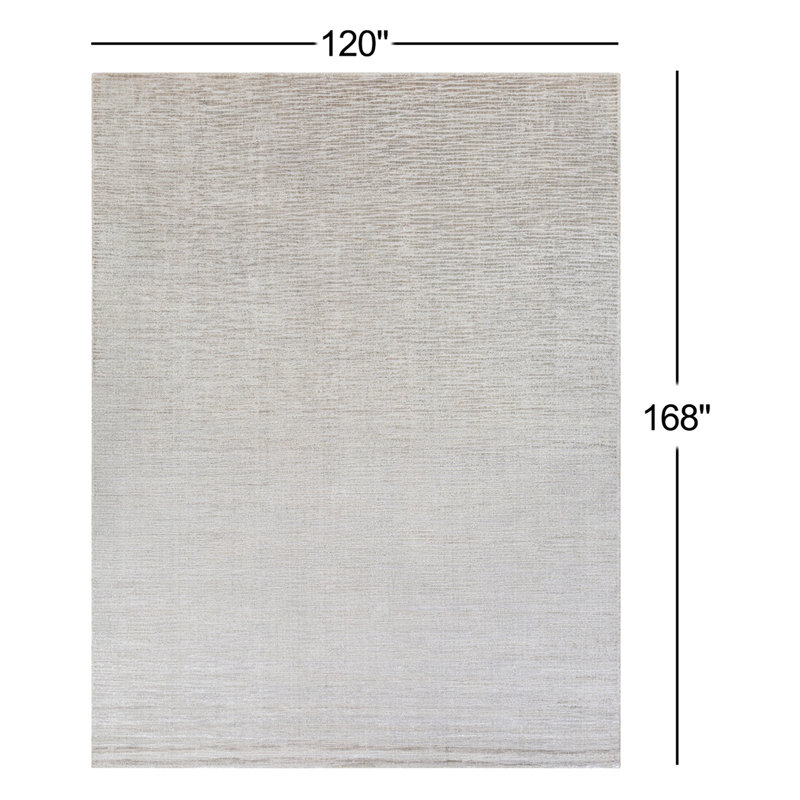 Tapis gris fait à la main Elba, Rectangle 10 pi x 14 pi