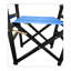 Ensemble de 2 chaises de réalisateur pliantes avec sièges en toile, structure en bois massif Populus, bleu