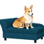 Lit pour chien surélevé pour chiens, bleu foncé avec compartiment caché, coussin, convient aux lits de chien de petite et moyenne race, bleu 3 po, rangement, assemblage facile, fonctionnel