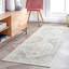 Tapis crème à médaillon oriental tissé à la machine Ethelinde-87489480