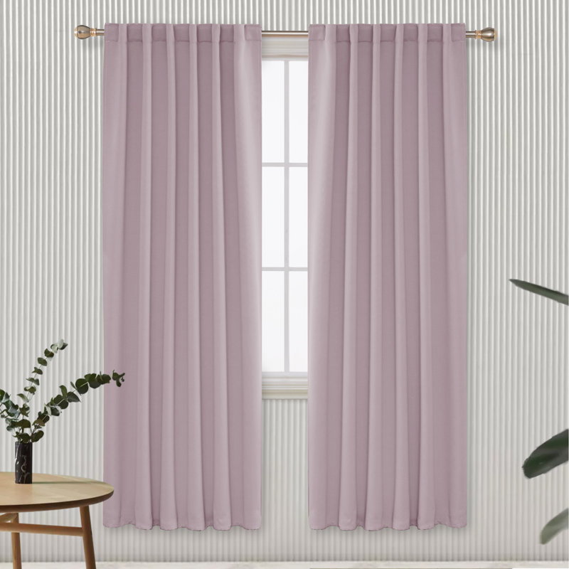 Maksymilan Room Darkening Curtain Pair, 38" W x 72" L, Lavender Pink