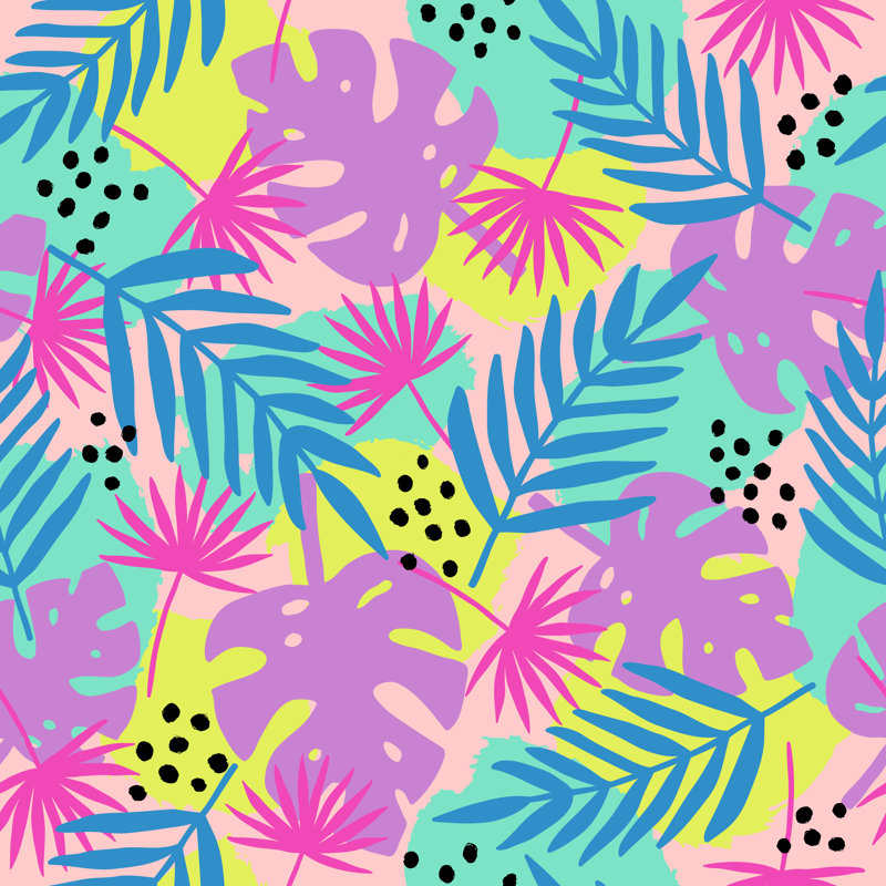 Bacall feuilles tropicales à la mode, H 12 po x l 12 po