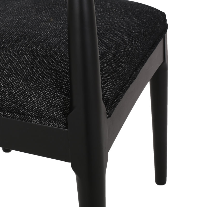 Chaise d'appoint rembourrée Asheboro, Tweed texturé noir, Noir