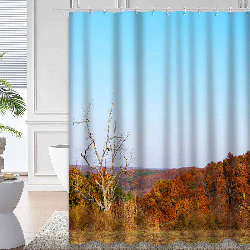 Forest Autumn Landscape Usa Nature Shower Curtain with 12 Hooks, L 72 po x l 72 po