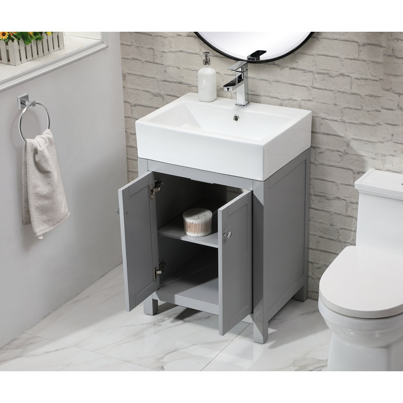 Ensemble de meuble-lavabo simple 23 po Faryn, Gris