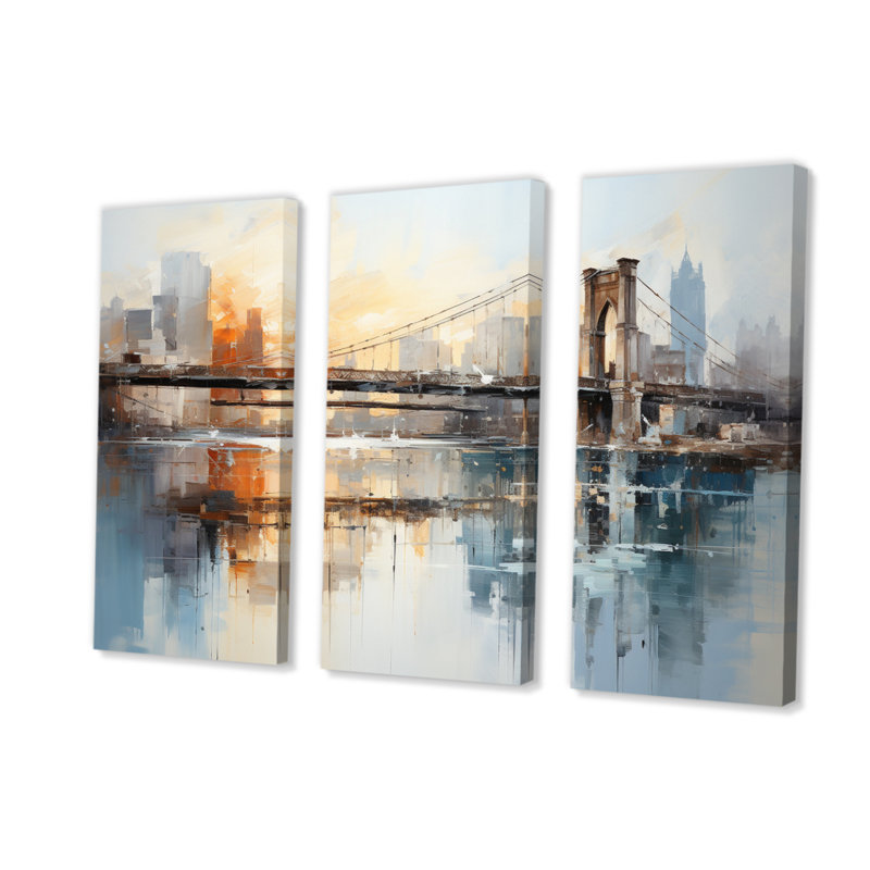 Ensemble de 3 toiles paysage paysage, H 40 po x l 60 po x P 1 po