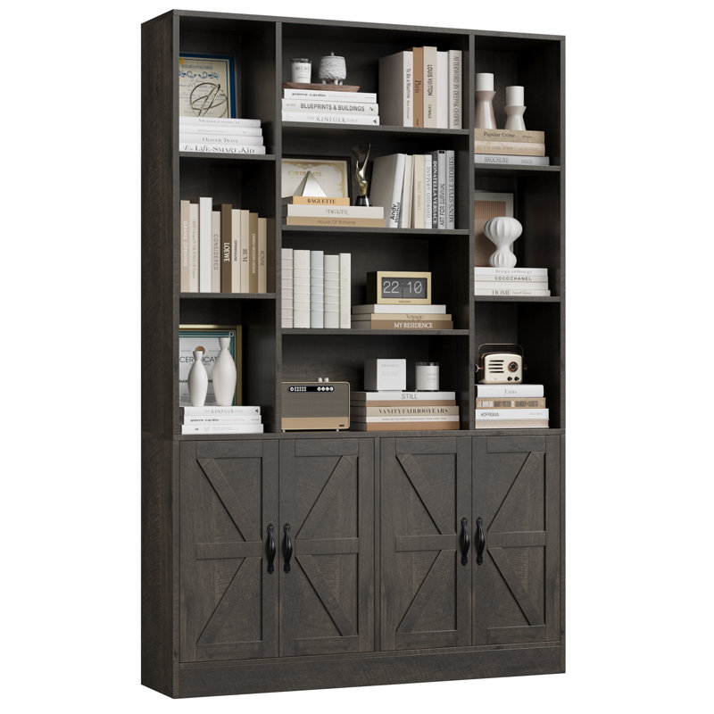 74.8" Tall 6-Tier Standard Storage Bookcase, Dark Brown