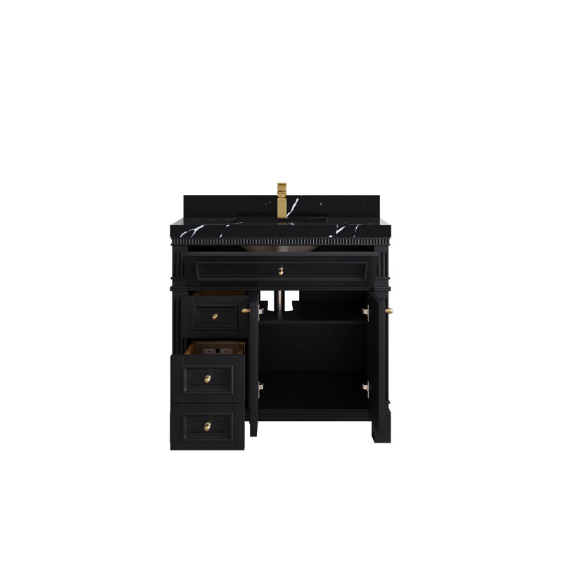 Gallipolis X P 22 po De salle de bain D Quartz, Noir Calacatta