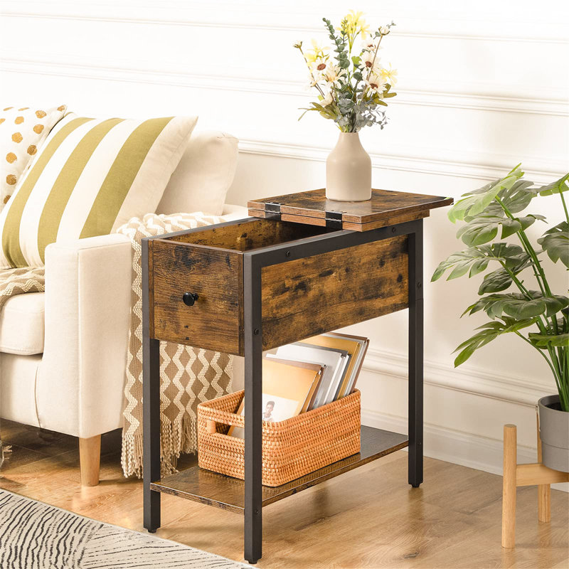 Cargan 48 cm W Iron Bedside Table