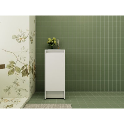 Freestanding Bathroom Cabinet With Soft Close Door And Clean Lines Storage Cabinet, 12", Close, Complements Interior