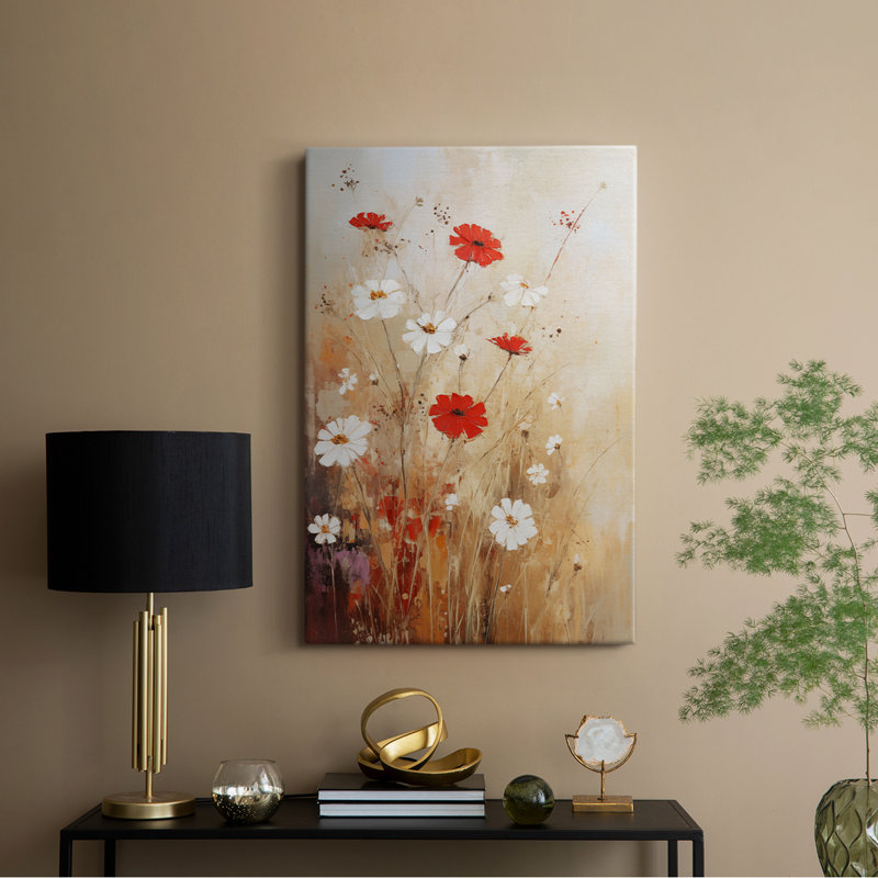Série FLORAL CCCCI - Toile tendue avec châssis de qualité supérieure - Prêt à être accroché, H 18 po x l 12 po