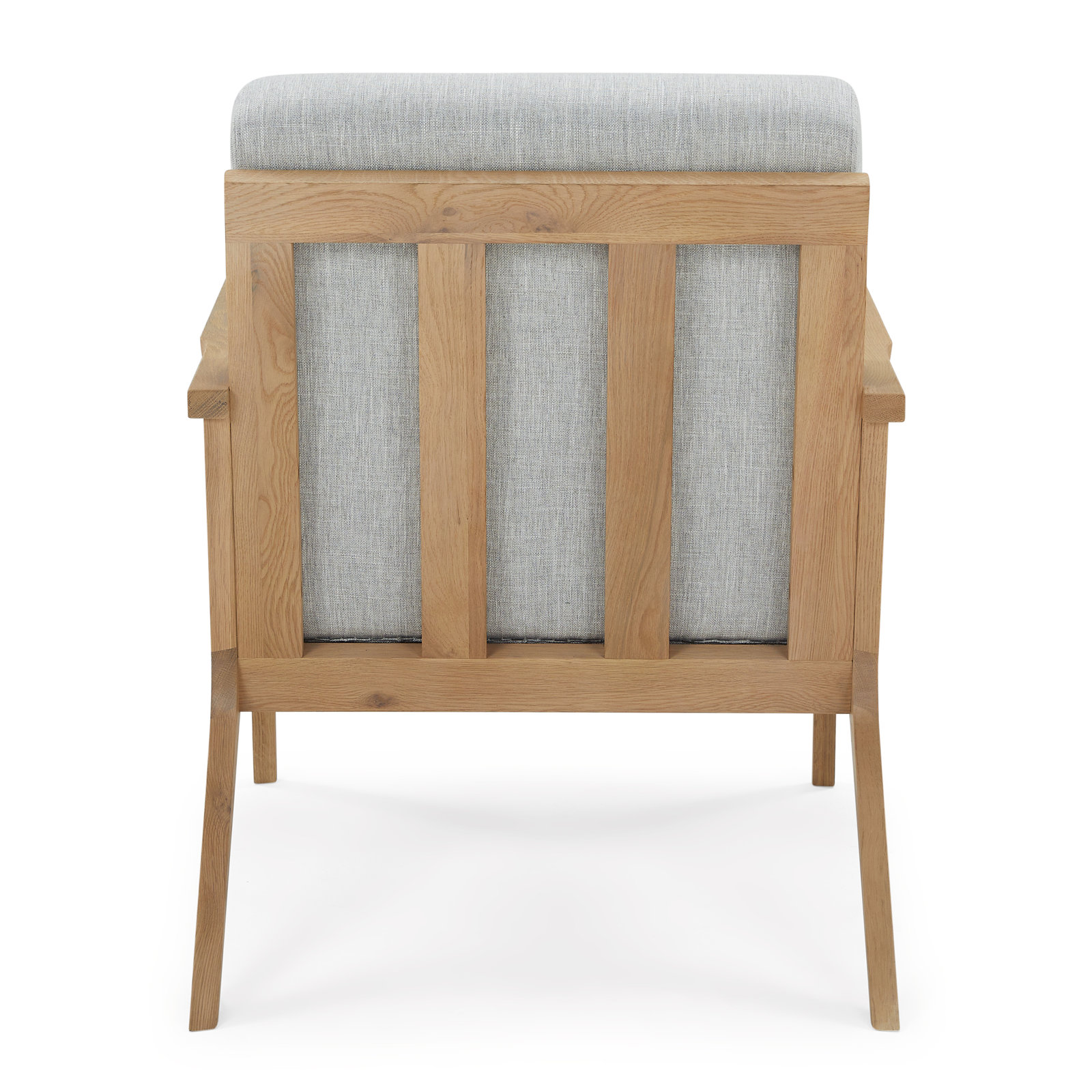 Mads Oak Genuine Leather Armchair, Gray