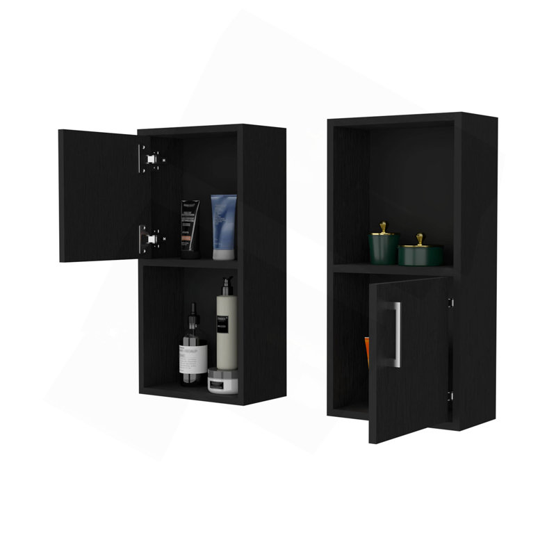 2 armoires à pharmacie avec rangement et tablette ouverte