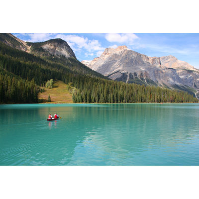 Canoeists on Emerald Lake  Wrapped Canvas Painting