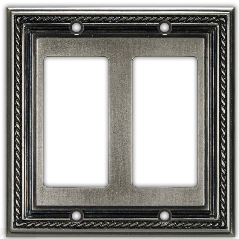 Nautica 2-Gang Rocker Wall Plate, Silver