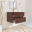 29,92 po X P 18,31 po P 20,4 po Meuble-lavabo mural simple H en noyer foncé avec plateau en céramique blanche