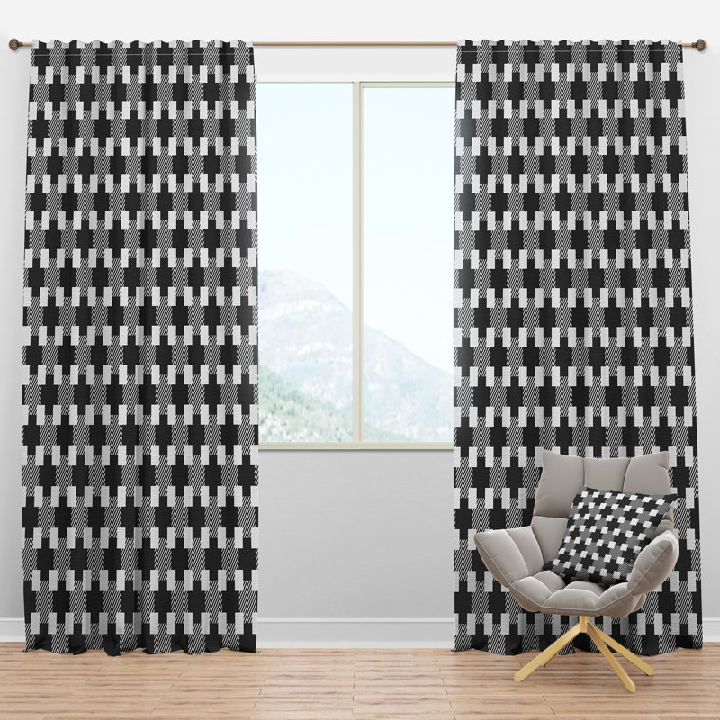 Panneau de rideau simple semi-diaphane avec passe-tringle Mid-Century, l 52 po x L 63 po