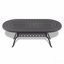Ensemble de salle à manger 9 pièces en fonte d'aluminium toutes saisons comprenant 2 chaises pivotantes, 6 chaises et une table ovale avec cadre noir
