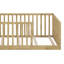 Lit simple avec balustrades et porte haute, structure de lit plateforme en bois d'hévéa avec garde-corps de sécurité