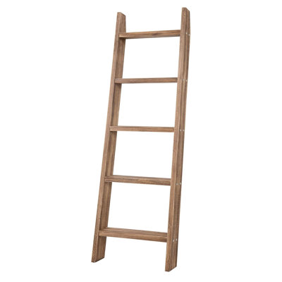 Wood Wall Leaning Blanket Ladder Shelf Farmhouse Bedroom Decor