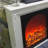 Cream white Solid Wood Freestanding Fireplace