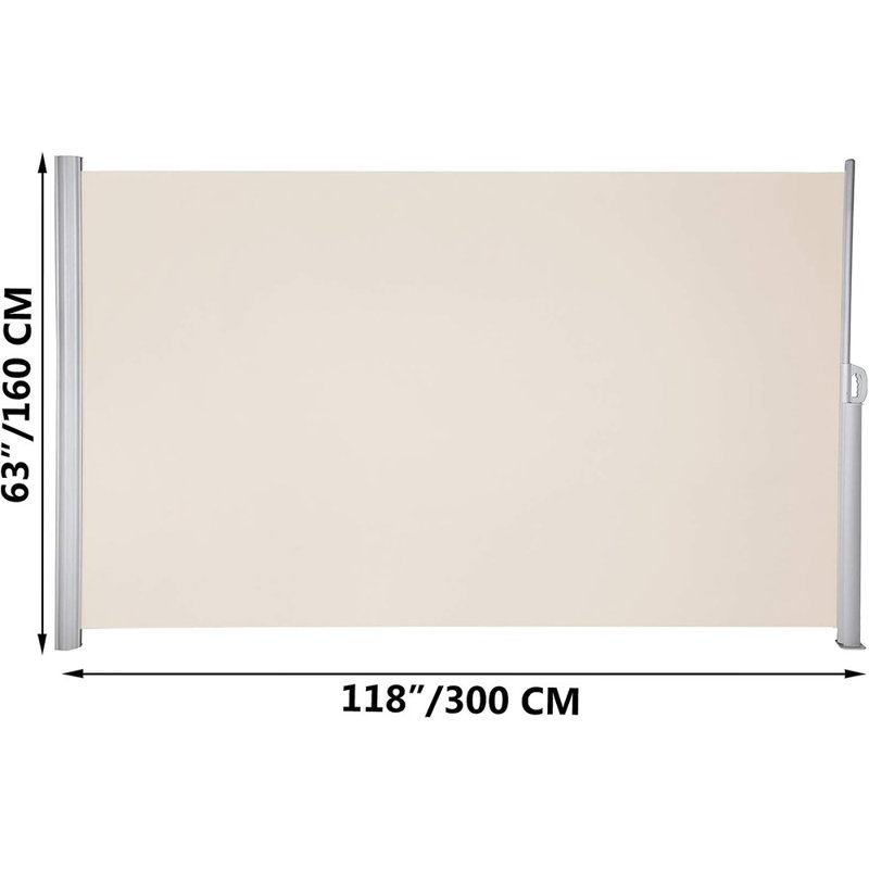 Auvent rétractable UV 50 63 pi x 118 po en aluminium robuste