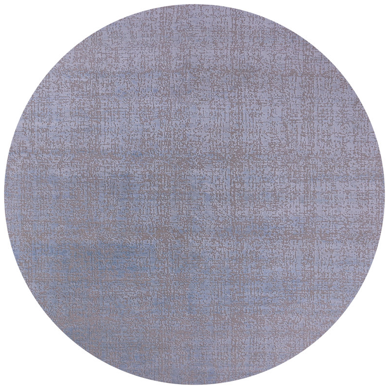 Tapis bleu / mauve à motif abstrait Bowmanstown, Rond 8 pi