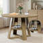 Table de salle à manger de 47 po pour 4 à 6 personnes, table de salle à manger avec tablette de rangement, plateau en grain de bois, pieds en bois robustes, tables de salle à manger peu encombrantes, tables de cuisine circulaires, naturel-1068748074