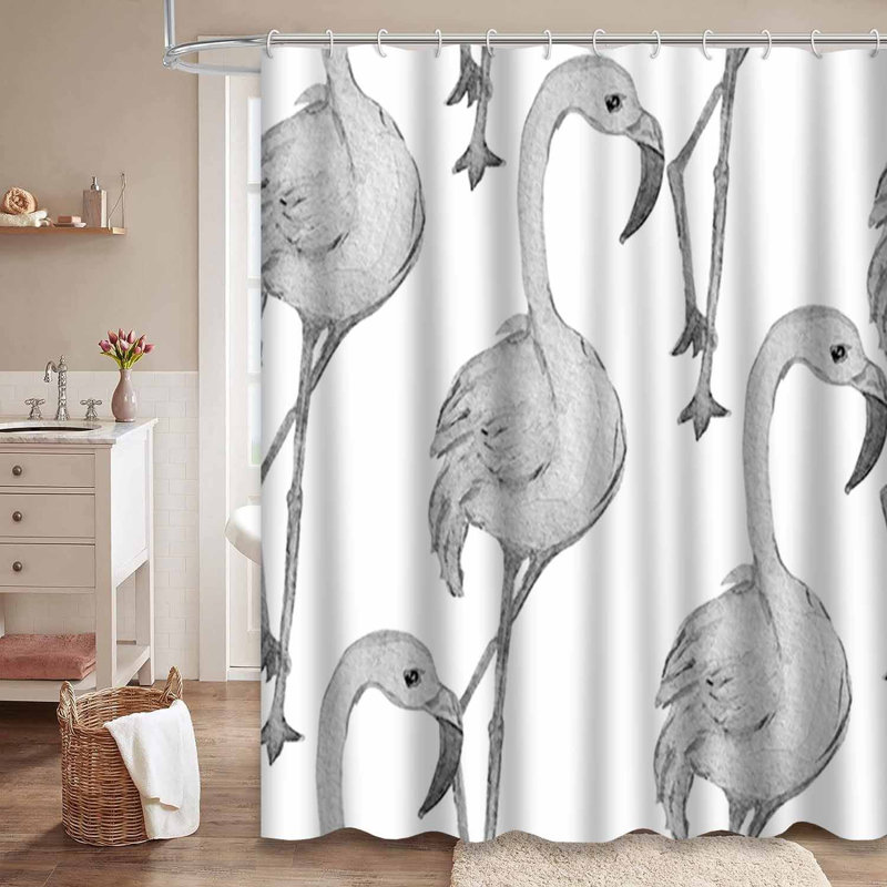 Rideau de douche imperméable Elegant Flamingo, L 72 po x l 78 po