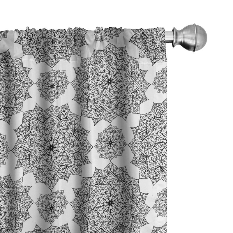 Geometric Semi-Sheer Rod Pocket Sliding Panel, 28" x 95"