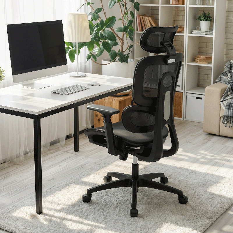 Ergonomic Office Chair, Rolling Task Chair with Adjustable Headrest, Armrest, Lumbar Support and Seat Depth