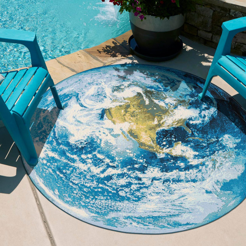 Keazia Indoor/Outdoor Area Rug, Round 4'1"