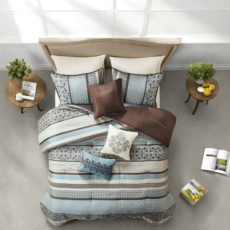 Ensemble de literie pièce en damas de polyester pour maison moderne