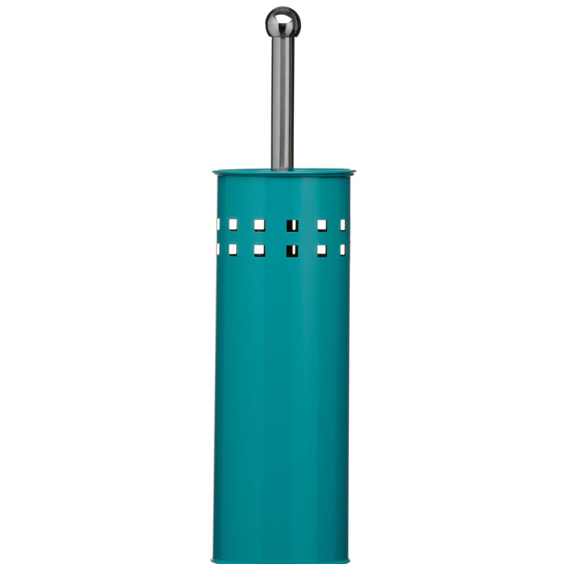Free-Standing Toilet Brush & Holder, Turquoise