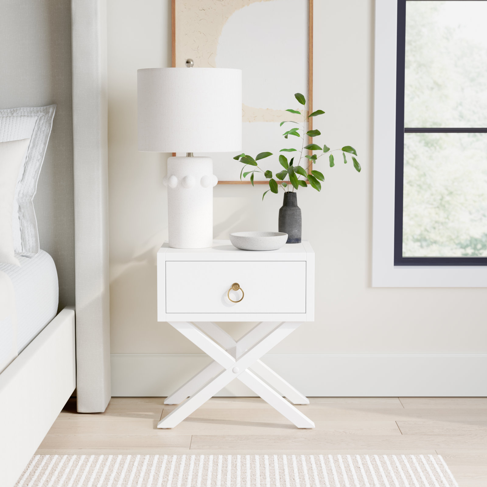 Elin 1 - Drawer Nightstand, White