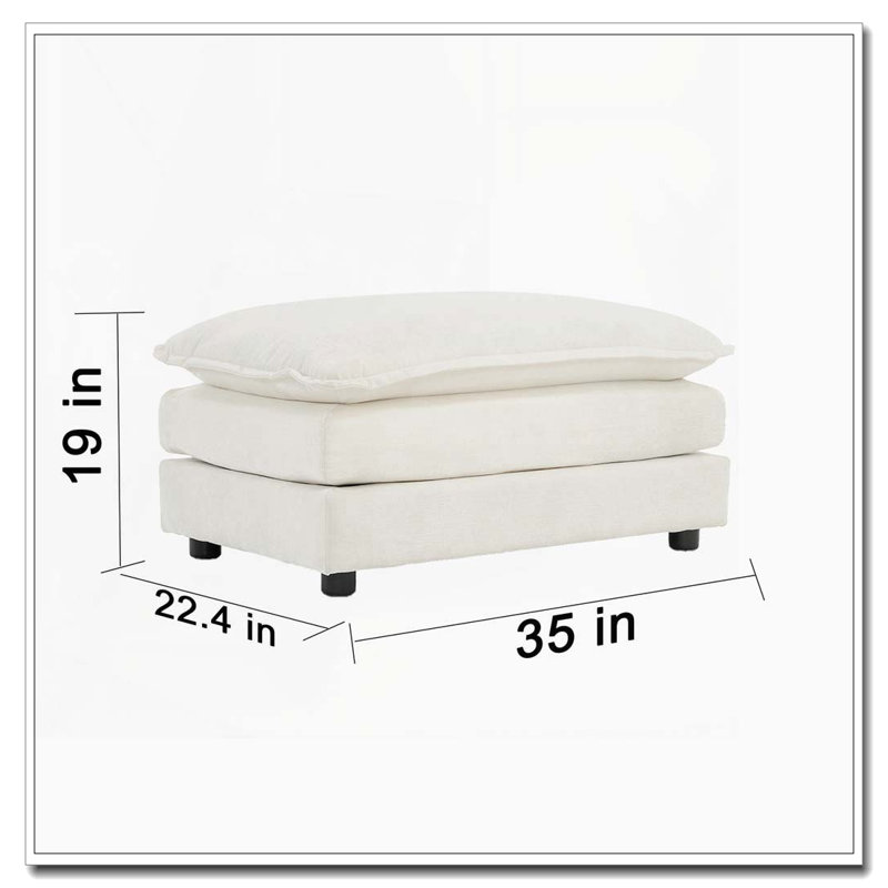Repose-pieds en chenille, White