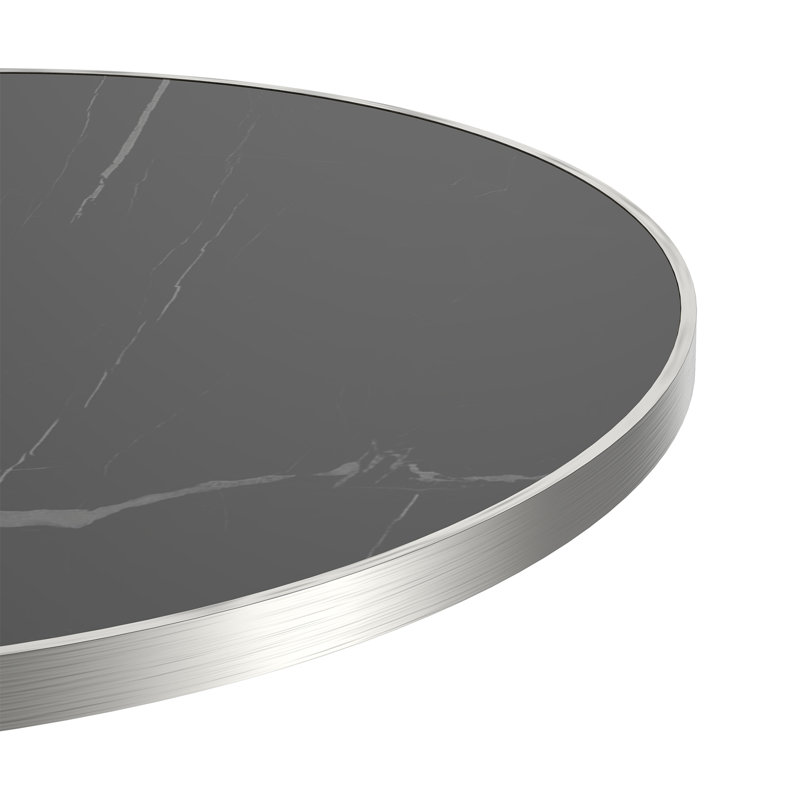 Round Modern Dinning Table 31.5 Inches Bistro Table Tulip Table With Faux Marble Top,Easy Assemble,Sturdy Metal Frame Diameter