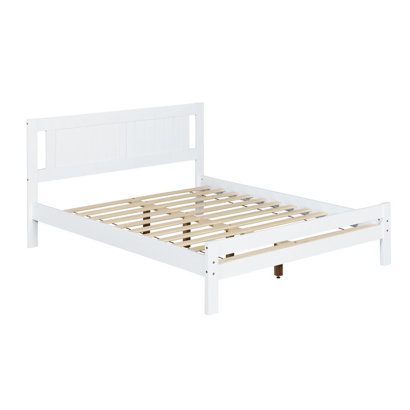 Riggs Solid Wood Bed with Mattress, Small Double (4'), Memory King