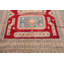 Tapis en laine noué la à la main rouge/crème/bleu 6 pi x 9 pi one-of-kind Ahumada