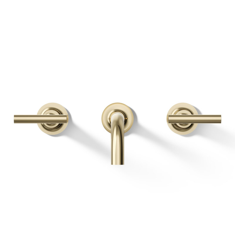 Purist® Wall Mounted Bathroom Faucet, Vibrant French Gold, Lever Handle