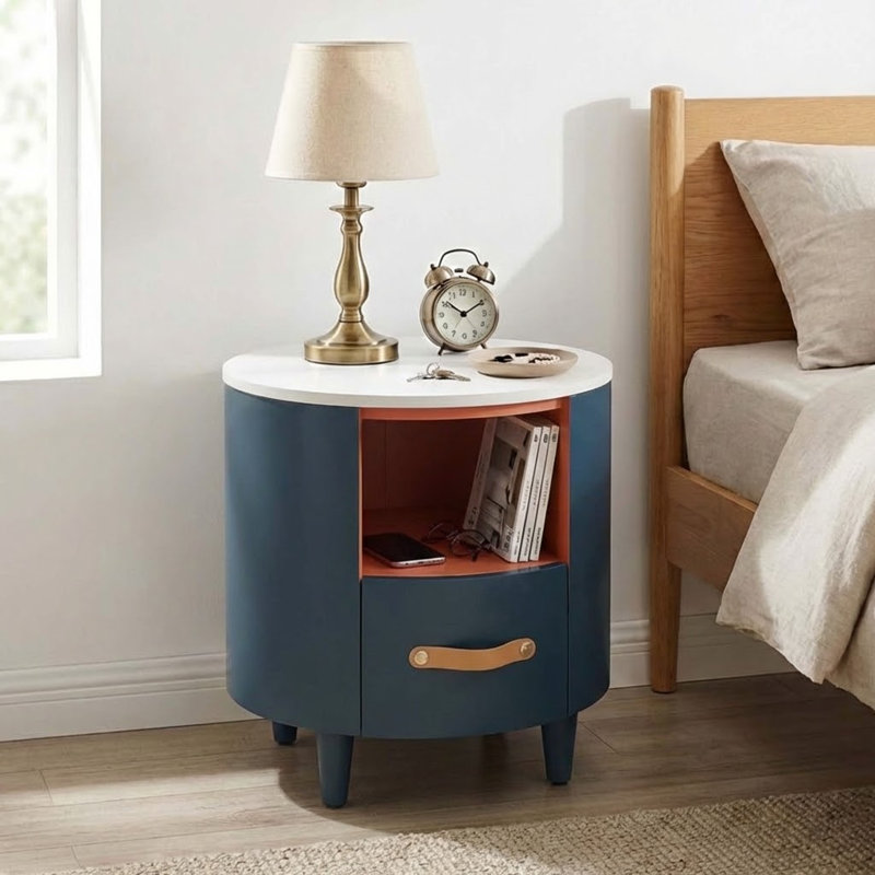Table de chevet Minimalist, Bleu