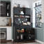 Garde-manger cannelé en bois 73 po avec station de charge et panneau perforé